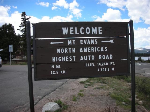 Mount Evans Sign